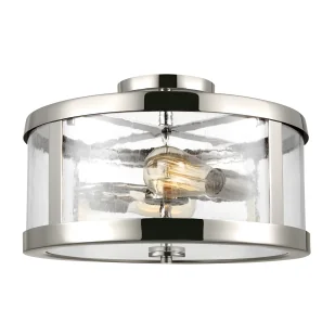 Lampa sufitowa Sutton z szklanym kloszem w srebrnym wykończeniu - Oprawy, klosze i abażury - miniaturka - grafika 1