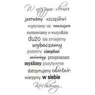 Naklejki na ścianę - Napis na ścianę, naklejka 75x38cm wybór koloru - W naszym domu - 162 - miniaturka - grafika 1