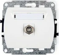 Gniazdka elektryczne - Karlik TREND Gniazdo antenowe pojedyncze typu F SAT niklowany biały GF-1 - miniaturka - grafika 1