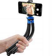 Selfie stick - Apexel Uchwyt / stojak Flexible Tripod APL-JJ07 na telefon, kamerę, aparat, niebiesko-czarny - miniaturka - grafika 1