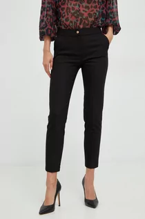 Spodnie damskie - Morgan spodnie damskie kolor czarny proste medium waist - grafika 1