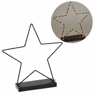 Home Styling Collection Gwiazda świąteczna świecąca dekoracyjna lampka stołowa metalowa czarna ozdobna 40 led 40x39,5 cm O-839071 + O-839071 - Ozdoby bożonarodzeniowe - miniaturka - grafika 1