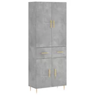Witryny - Witrynka, szarość betonu 69,5x34x180 cm materiał drewnopochodny Lumarko! - miniaturka - grafika 1