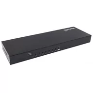 Przełączniki KVM - Manhattan 8-portowy przełącznik KVM HDMI/USB 8x1 kable USB w zestawie czarny 152785 - miniaturka - grafika 1