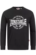 Bluzy męskie - Lonsdale Bluza męska BADFALLISTER czarna/biała/szara, XL - miniaturka - grafika 1