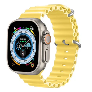 Pasek do Apple Watch 45mm / 44mm / 42mm Silikon Regulowany Dux Ducis Żółty - Akcesoria do smartwatchy - miniaturka - grafika 1