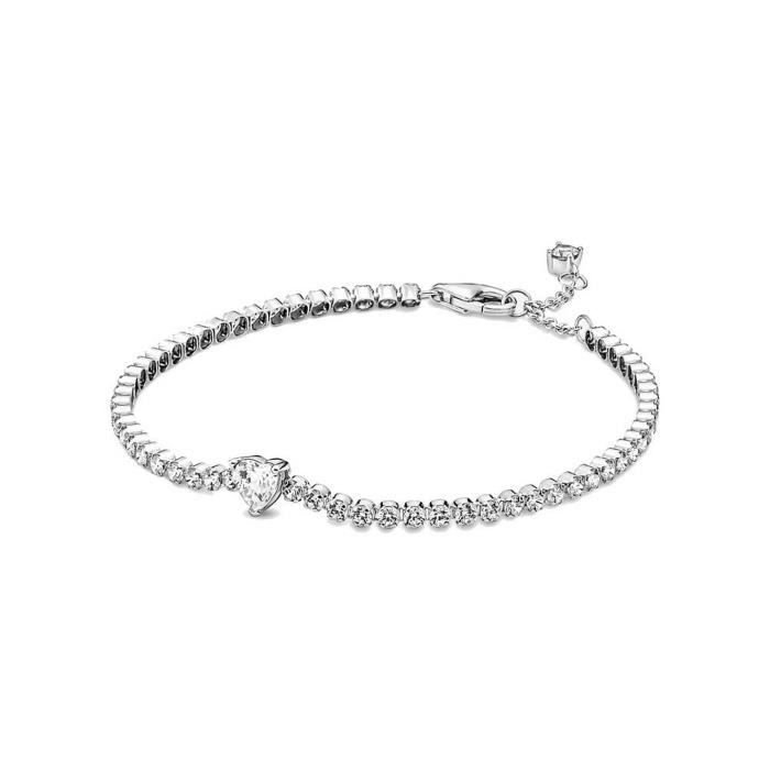 Bransoletka tenisowa Pandora Relief Heart 18 cm