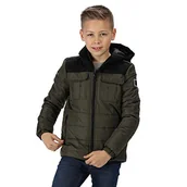 Kurtki i płaszcze dla chłopców - Regatta dziecięca 'Pasco' izolowana kurtka odblaskowa z falbanką/pikowana Dark Khaki 5-6 - miniaturka - grafika 1