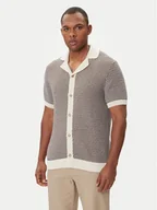 Swetry męskie - BOSS Kardigan C-Iconico 50543163 Beżowy Relaxed Fit - miniaturka - grafika 1