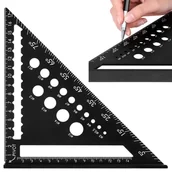 Poziomice, łaty, miary - Gal Industrial Kątownik ciesielski trójkątny, Gal Industrial Kątownik aluminiowy, Gal Industrial Kątownik stolarski trójkątny z kątomierzem, Gal Industrial Kątownik dachowy aluminiowy, kątownik - miniaturka - grafika 1