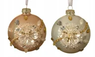 Bombki - Bombka Choinkowa Szklana W Kwiaty 8 Cm - miniaturka - grafika 1
