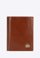 Portfele - Męski portfel skórzany mały jasny brąz - miniaturka - grafika 1