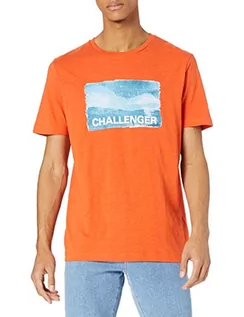 Koszulki męskie - Camel Active T-Shirt Męski 4096445T26, Pomarańczowy, Xl - grafika 1