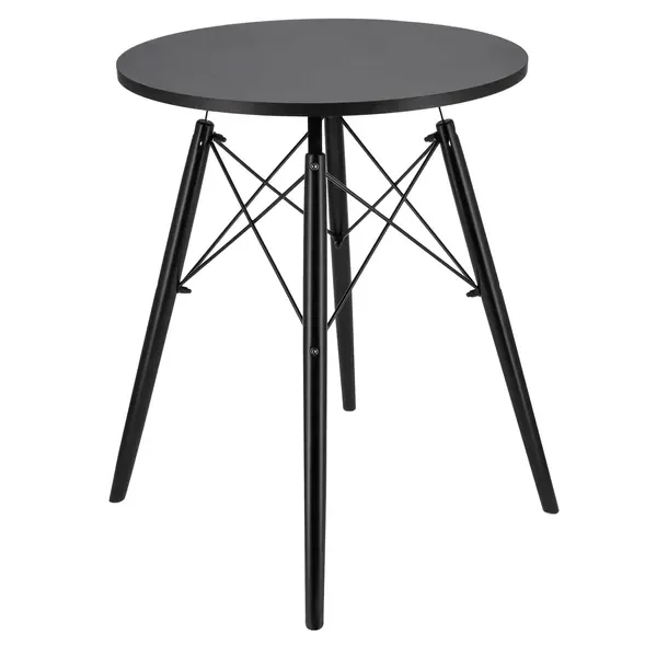 Nowoczesny Skandynawski Czarny Okrągły Stół do Salonu Jadalni Kuchni