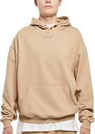 Bluzy męskie - Urban Classics Męska bluza z kapturem, kolor beżowy, rozmiar 4XL, beżowy unionowy, 4XL - miniaturka - grafika 1