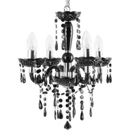 Lampy sufitowe - Beliani Żyrandol czarny KALANG - miniaturka - grafika 1