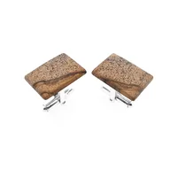 Spinki do mankietów i krawatów - Srebrne spinki do mankietów Jaspis Krajobrazowy (S945) Srebro [925] - miniaturka - grafika 1