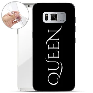 Finoo | Samsung Galaxy S8 Plus miękkie elastyczne silikonowe etui na telefon | przezroczyste etui z TPU z motywem | etui z ultra cienkim kompleksowym zabezpieczeniem | Queen Font Black - Etui i futerały do telefonów - miniaturka - grafika 1