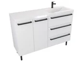 Szafki łazienkowe - Szafka Stojąca Z Umywalką ATH 120 cm DS Prawa - Biały Mat - Uchwyty Czarne Matowe - miniaturka - grafika 1