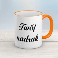 Kubki - Kubek CLASSIC pomarańczowym uszkiem z Twoim nadrukiem - miniaturka - grafika 1