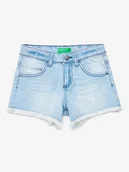 Spodenki dla niemowląt - Benetton Szorty dżinsowe w kolorze błękitnym - miniaturka - grafika 1