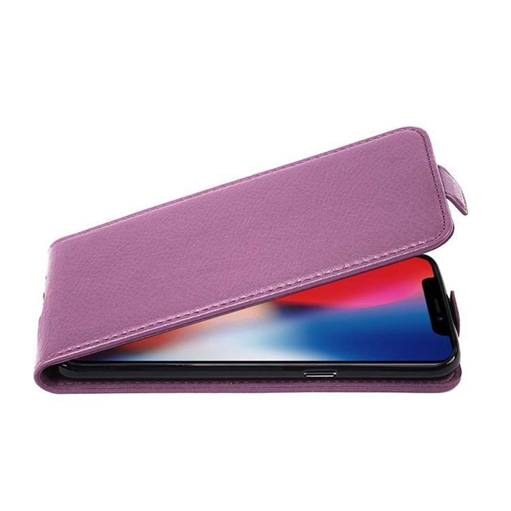 Etui ochronne Cadorabo do Apple iPhone X / XS w fioletowym etui z klapką na telefon komórkowy, pokrowiec ze sztucznej skóry