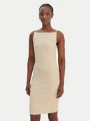 Sukienki - Guess Sukienka koktajlowa W6GKA1 K3488 Beżowy Slim Fit - miniaturka - grafika 1