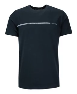 T-shirt Męski z Napisami, Granatowy, z Nadrukiem, Bawełniany, Krótki Rękaw -QUICKSIDE - Quickside - Koszulki męskie - miniaturka - grafika 1