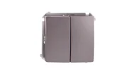 Wyłączniki światła i elektryczne - Simon Włącznik podwójny BASIC inox, metalizowany - miniaturka - grafika 1