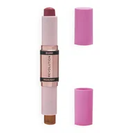 Rozświetlacze do twarzy i ciała - Makeup Revolution Blush & Highlight Stick Róż i Rozświetlacz w Sticku Flushing Pink - miniaturka - grafika 1