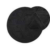 Dywany - Beliani Dywan okrągły skórzany 140 cm czarny KASAR - miniaturka - grafika 1