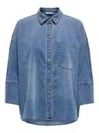 Bluzki damskie - ONLY Koszula dżinsowa w kolorze niebieskim - miniaturka - grafika 1