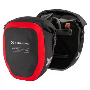 Extrawheel Extrawheel Sakwy WayFarer czarno-czerwone 2x 25L poliester - Sakwy rowerowe - miniaturka - grafika 1