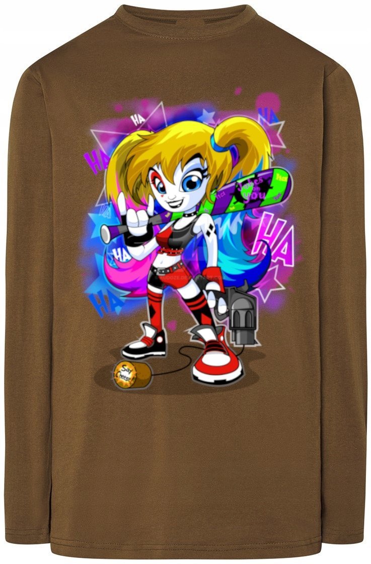 Harley Queen Męski Modny Longsleeve Nadruk R.L