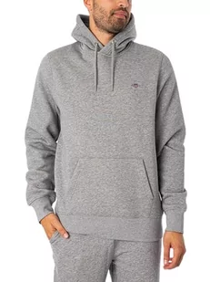 GANT Reg Shield męska bluza z kapturem, szary melanż, XXL - Bluzy męskie - miniaturka - grafika 1