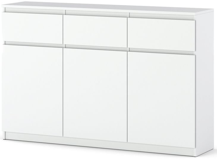 Komoda 150 cm Aga biała matowa szafka wysoka rtv z szufladami do salonu