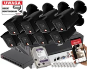 Zestawy do monitoringu - Monitoring Domu 8x kamera IP Dahua IPC-HFW1639TC-A-IL-0280B-S6 BLACK 6MPx Podwójny oświetlacz - miniaturka - grafika 1