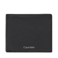 Portfele - Duży Portfel Męski Calvin Klein Ck Leather Billfold W Zip Coin LV04D1028G Czarny - miniaturka - grafika 1
