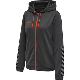 Hummel Hummel damska bluza z kapturem HmlAuthentic Poly Zip Hoodie Woman szary asfaltowy X-L 204939-1525-XL - Bluzy damskie - miniaturka - grafika 1