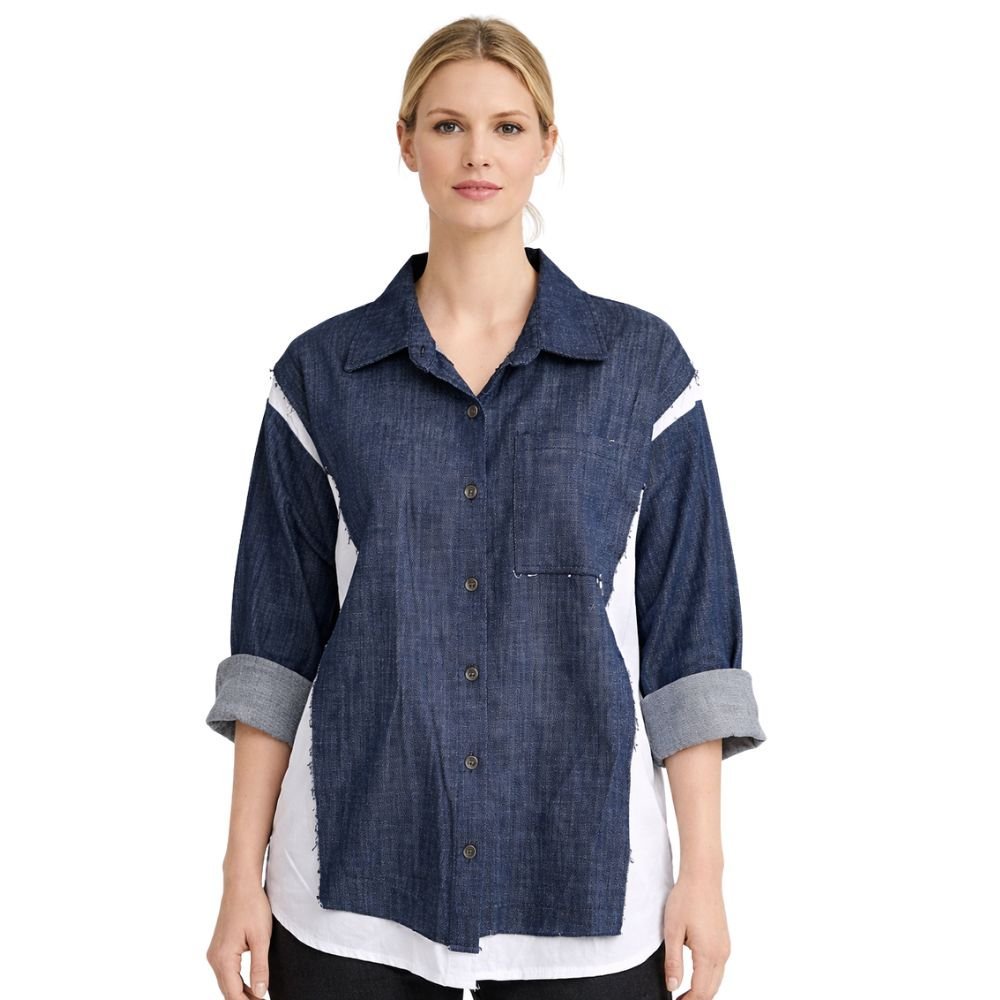 Koszula Damska z Motywem Włoska Jeansowa