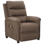 Stoły i łóżka do masażu - vidaXL Rozkładany fotel masujący, kolor taupe, obity tkaniną - miniaturka - grafika 1