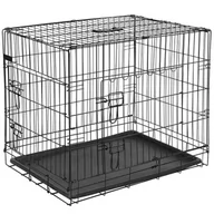 Sprzęt podróżny i transportery dla psów - AK for Pets @Pet @PET Metalowa klatka dla psa, 92,5 x 57,5 64 cm, czarna, 15003 - miniaturka - grafika 1