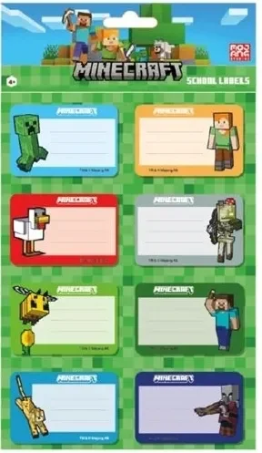 Naklejki Na Zeszyt Minecraft Pixel 24 Sztuki