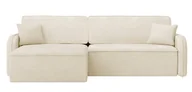 Narożniki - Narożnik z funkcją spania Fado kremowy L-kształtny z pojemnikiem w tkaninie hydrofobowej welur, lewy Amon 18 - miniaturka - grafika 1