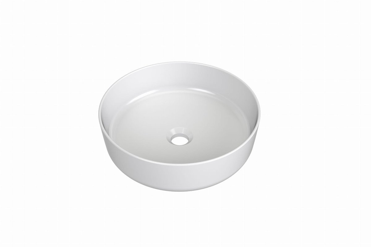 Ravak Okrągła umywalka ceramiczna nablatowa Zeta Slim 400 biała 1szt