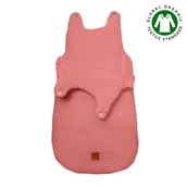 Śpiworki dla dzieci - Hi Little One - śpiworek z organicznej BIO bawełny oddychającej GOTS NEWBORN SLEEPBAG SALMON muslin cotton TOG 3,5 wiek 0 m+ - miniaturka - grafika 1