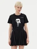 Koszulki i topy damskie - KARL LAGERFELD T-Shirt A1W17130 Czarny Regular Fit - miniaturka - grafika 1