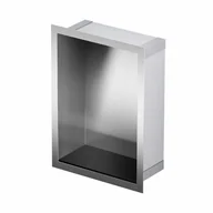 Półki łazienkowe - Półka wnękowa 30 x 20 x 10 cm stalowa ze szklaną nakładką na dno - miniaturka - grafika 1