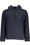 Bluzy męskie - HUGO BOSS MAN NIEBIESKA BLUZA BEZ ZAMKA - miniaturka - grafika 1