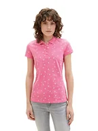 Koszulki i topy damskie - TOM TAILOR Damska koszulka polo Basic Slim Fit, 32659 – wzór różowy kwiatowy, XS - miniaturka - grafika 1